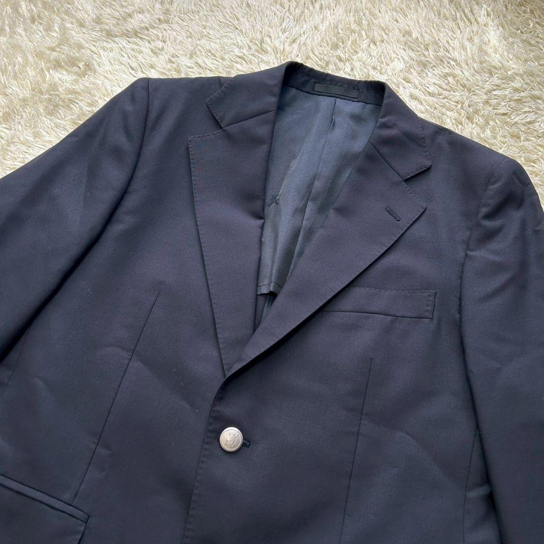 美品✨バーバリー ロンドン　紺ブレ　銀ボタン　ネイビー　背抜き　M相当　モヘヤ混