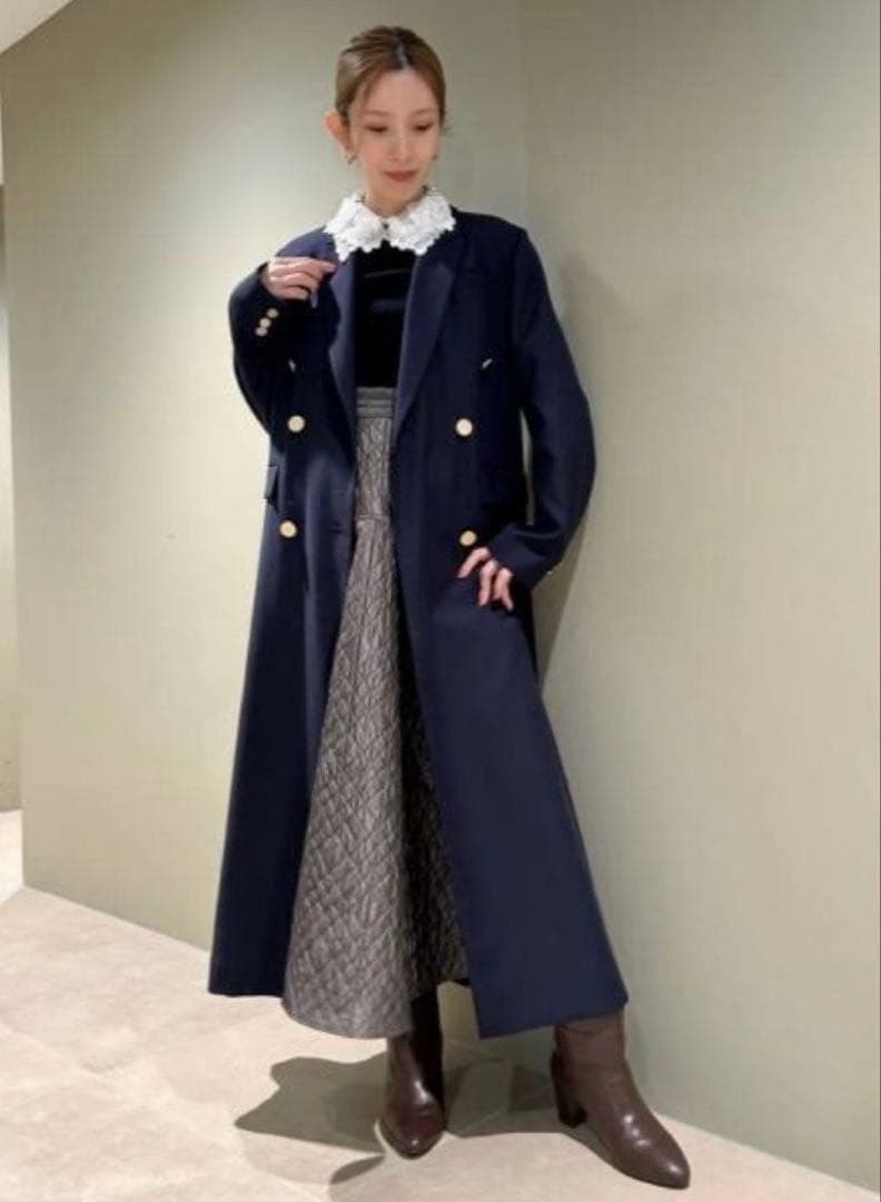 SNIDEL バックフレアロングジャケットコート