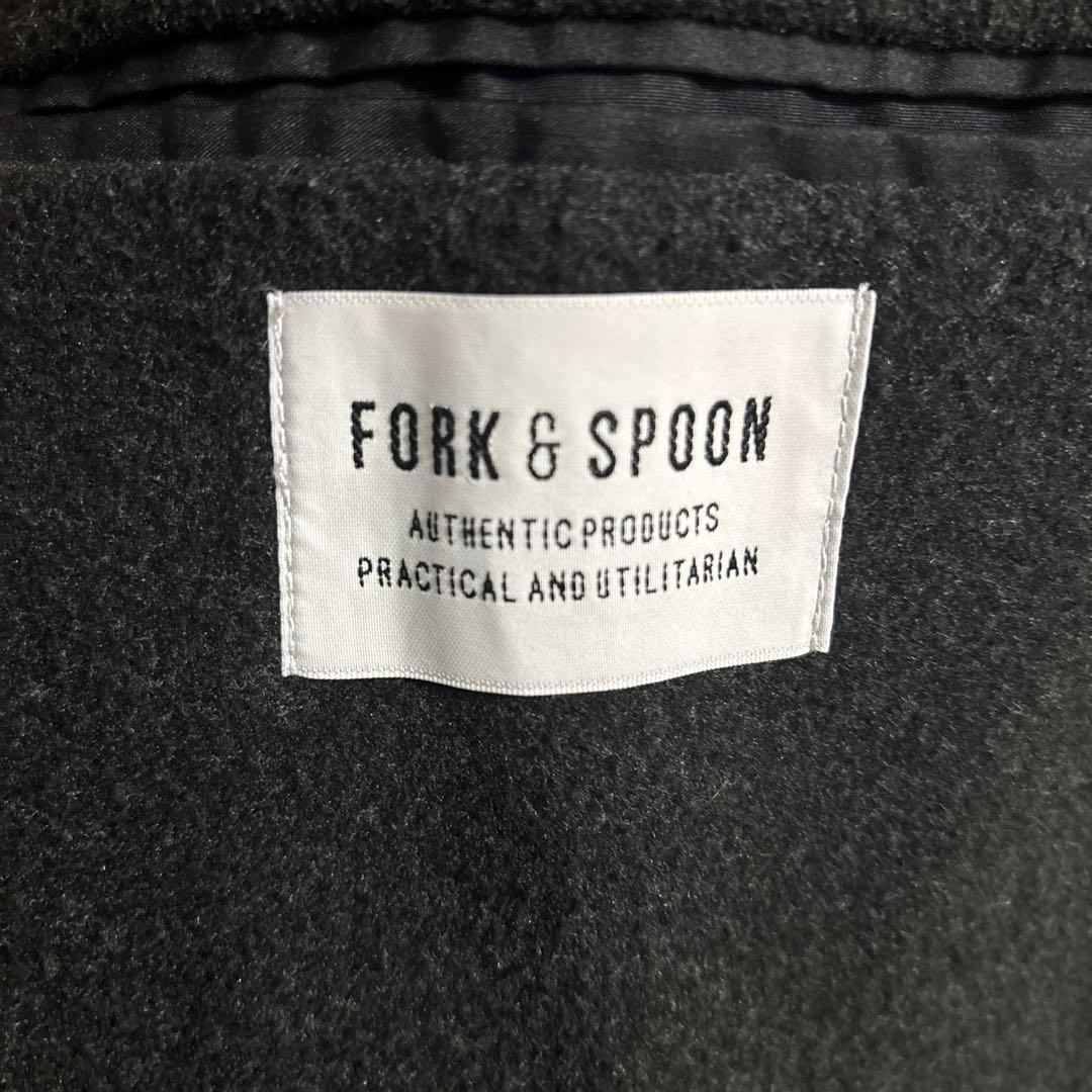 FORK&SPOON黒 フード付き モッズコート