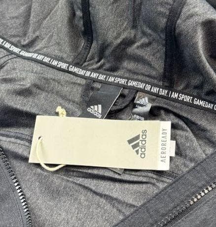 E2新品 XLアディダス adidasデニム風 ウーブン セットアップ 上下 黒