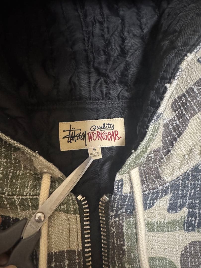 ジャケット・アウター STUSSY WORKJACKETCAMO CANVAS NEEDLEPUNCH