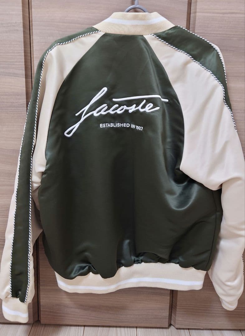 美品 LACOSTE ラコステ リバーシブル スカジャン モスグリーン ベージュ