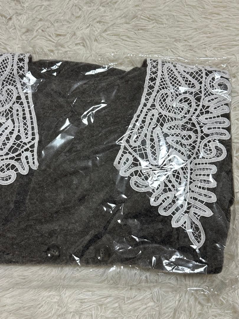 【即発送】Acka lace collar knit cardigan