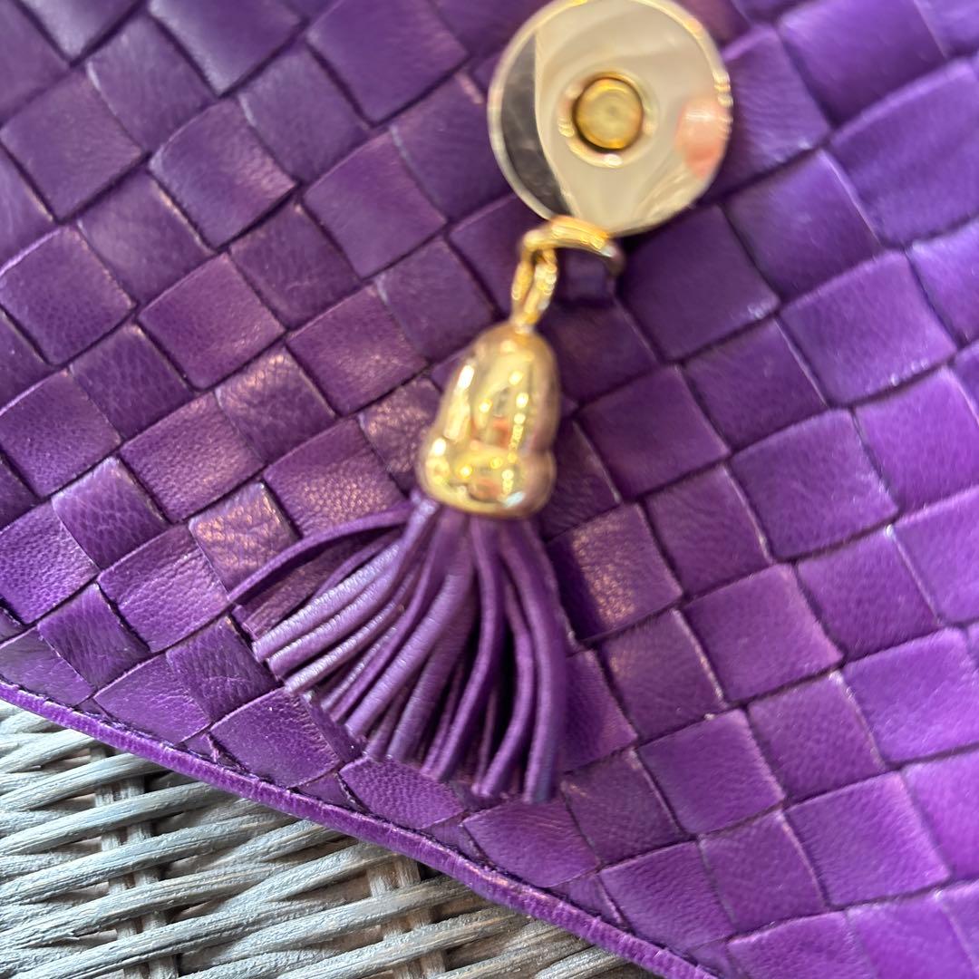 ＊＊＊新品未使用　BOTTEGA VENETA 紫色 編み込ウエストポーチ