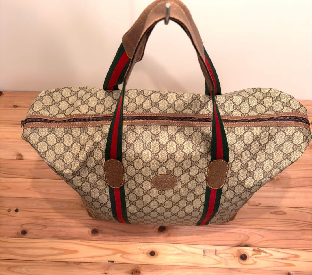 専用GUCCI オールドグッチ シェリーライン GG柄レザー トートバッグ
