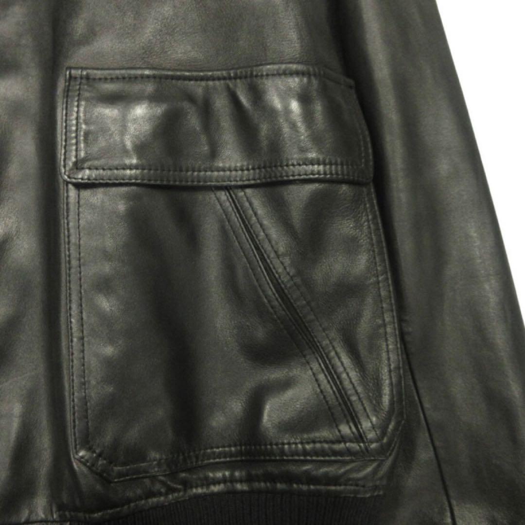良品 HERMES 80's 90's ラムレザー ボンバー ジャケット 52