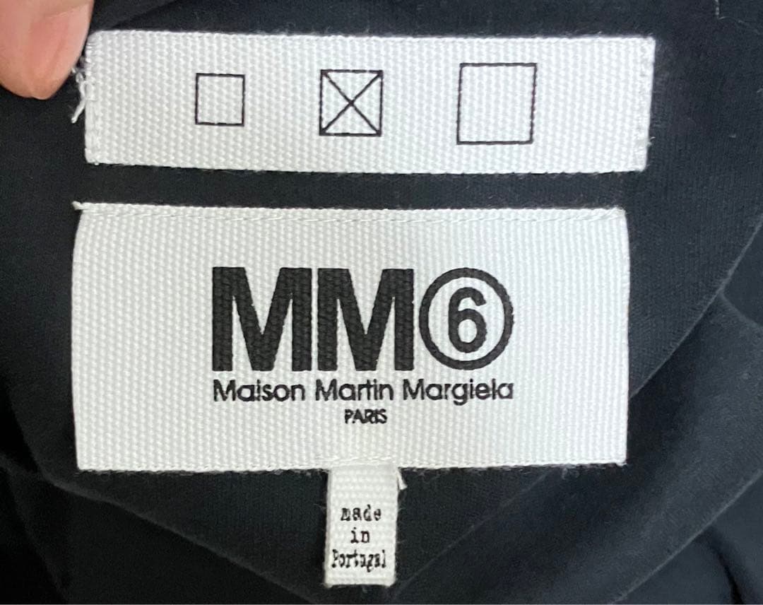 MM6 アシメトリーワンピース　S コットン　ウォッシャブル　カットソー　黒
