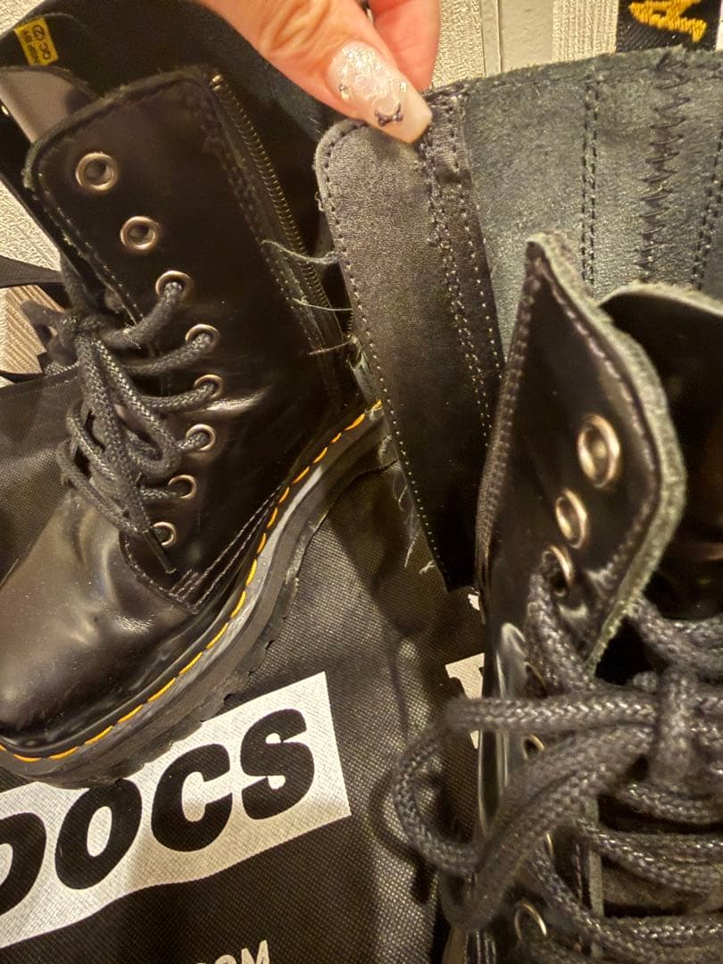 Dr.Martens ジェイドンダブルソールサイドジップ厚底レースアップレザー