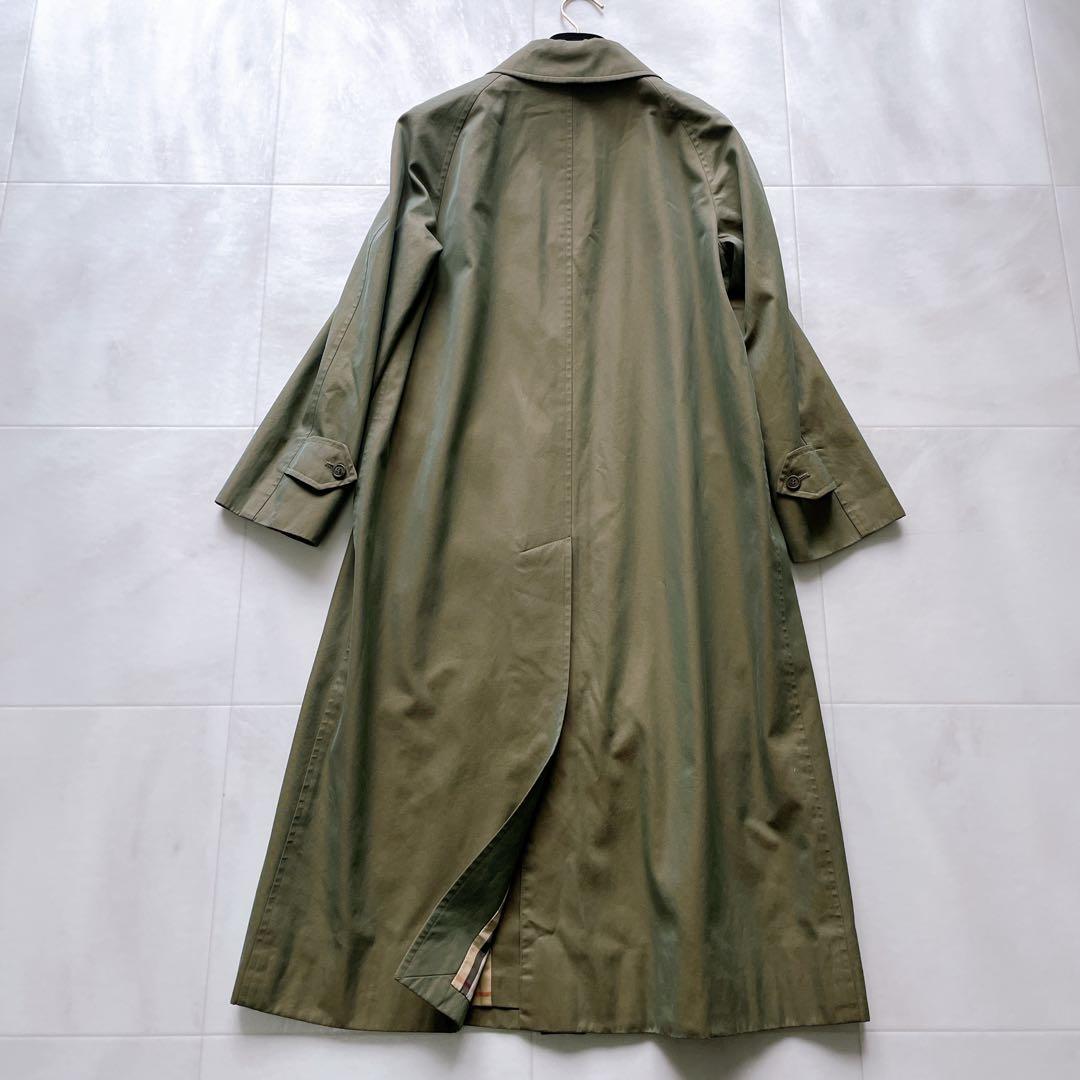 美品✨バーバリー ステンカラーコート ノバチェック 白タグ 玉虫色 80～90s
