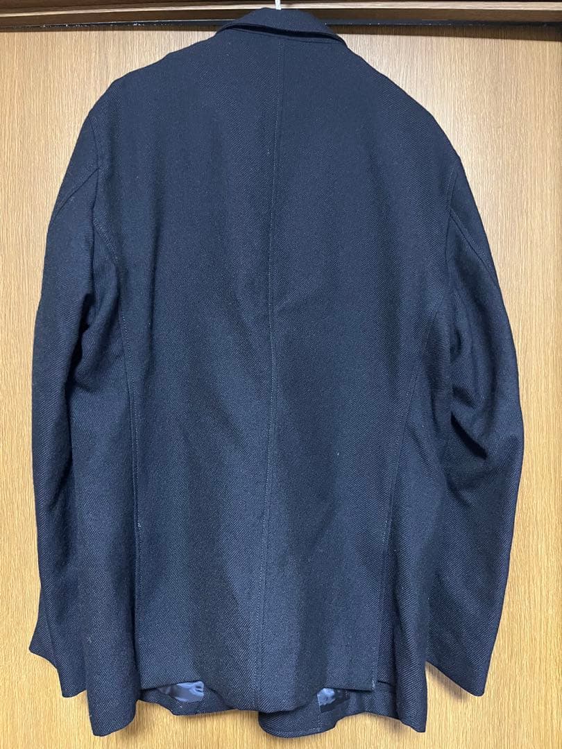 【BEAMS+】4B ダブルブレスト テーラードジャケットM ネイビーウール美品