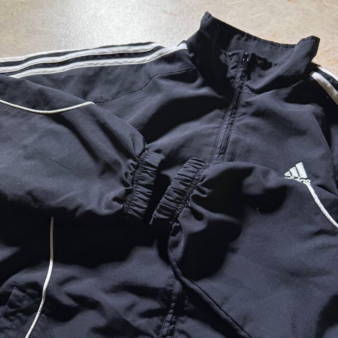 00s adidasトラックジャケット古着ブラックM当時物unisex短丈希少