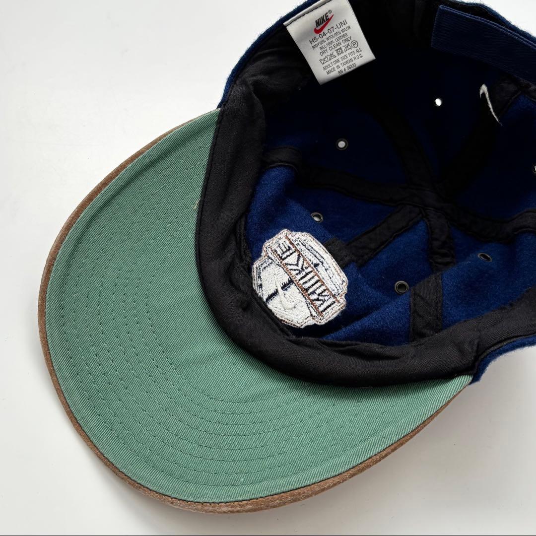 専用【90s】NIKE ウール レザー ベースボールキャップ