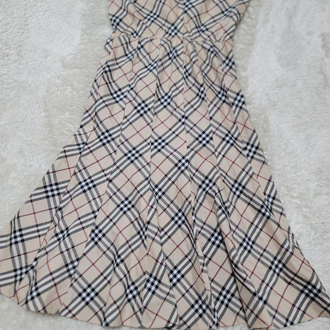 美品✨バーバリーブルーレーベル ワンピース ノバチェック フレア Aライン