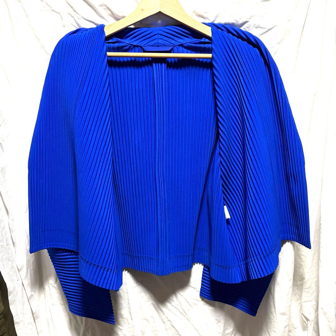 HOMME PLISSE ISSEY MIYAKE ショート丈ジャケット ブルー