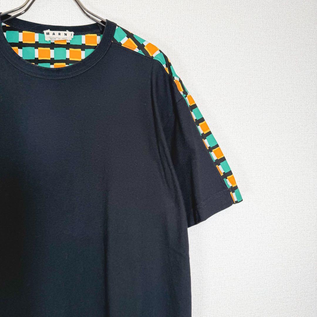 MARNI マルニ　半袖　カットソー　切り替え　柄　メンズ