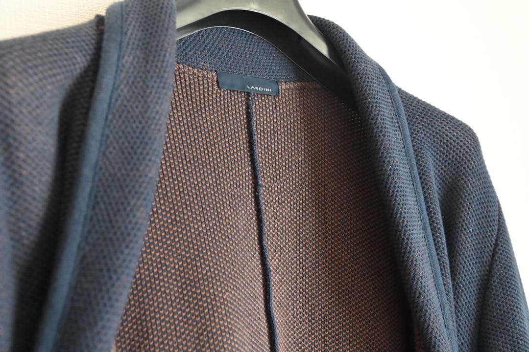 LARDINI ネイビー ニットジャケット　サイズXS M相当