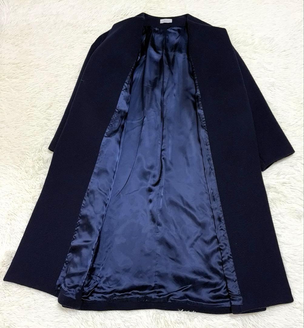 Deuxieme Classe ビーバーコート　ネイビー　ロング　ウール