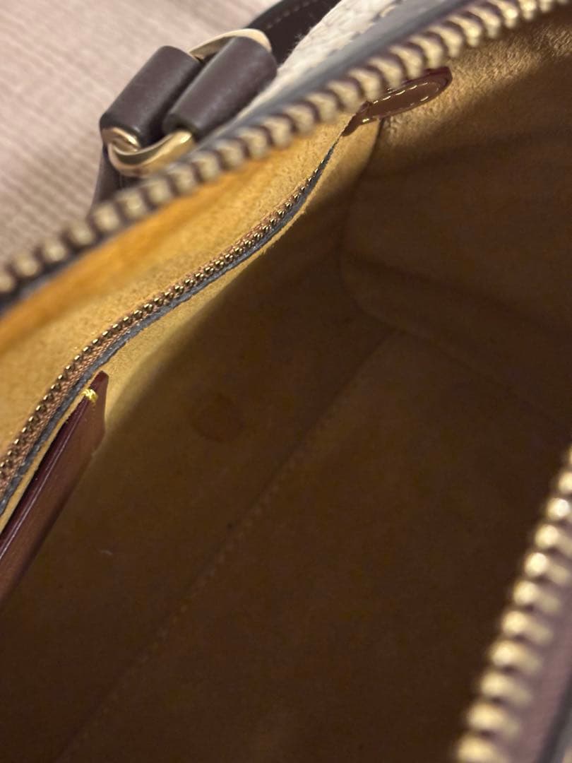 【COACH】ボストンバッグ アイボリーブラウン