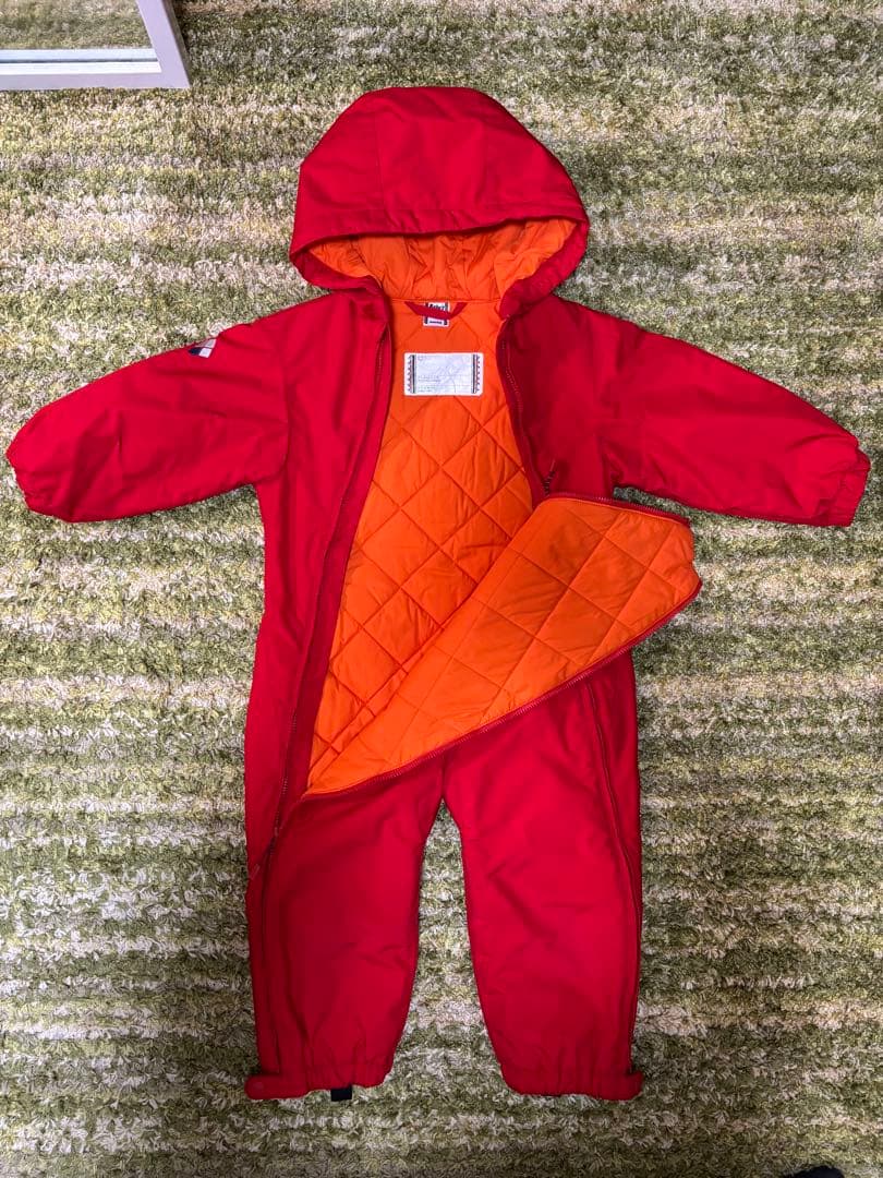 mont-bellモンベル ジャンプスーツ 子供用スキーウェア 赤 90