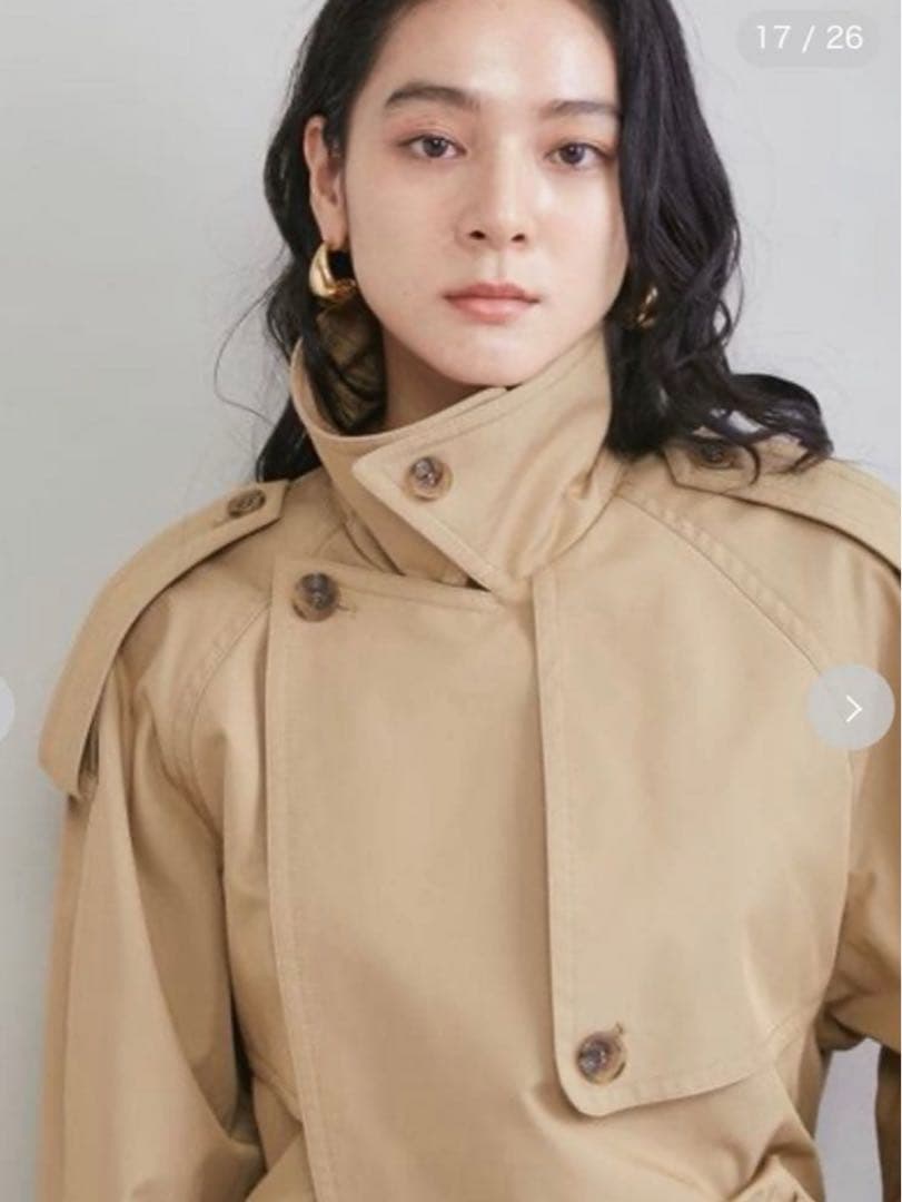 【新品未使用】ミラオーウェン♡26SS ショートトレンチコート キャメル 0