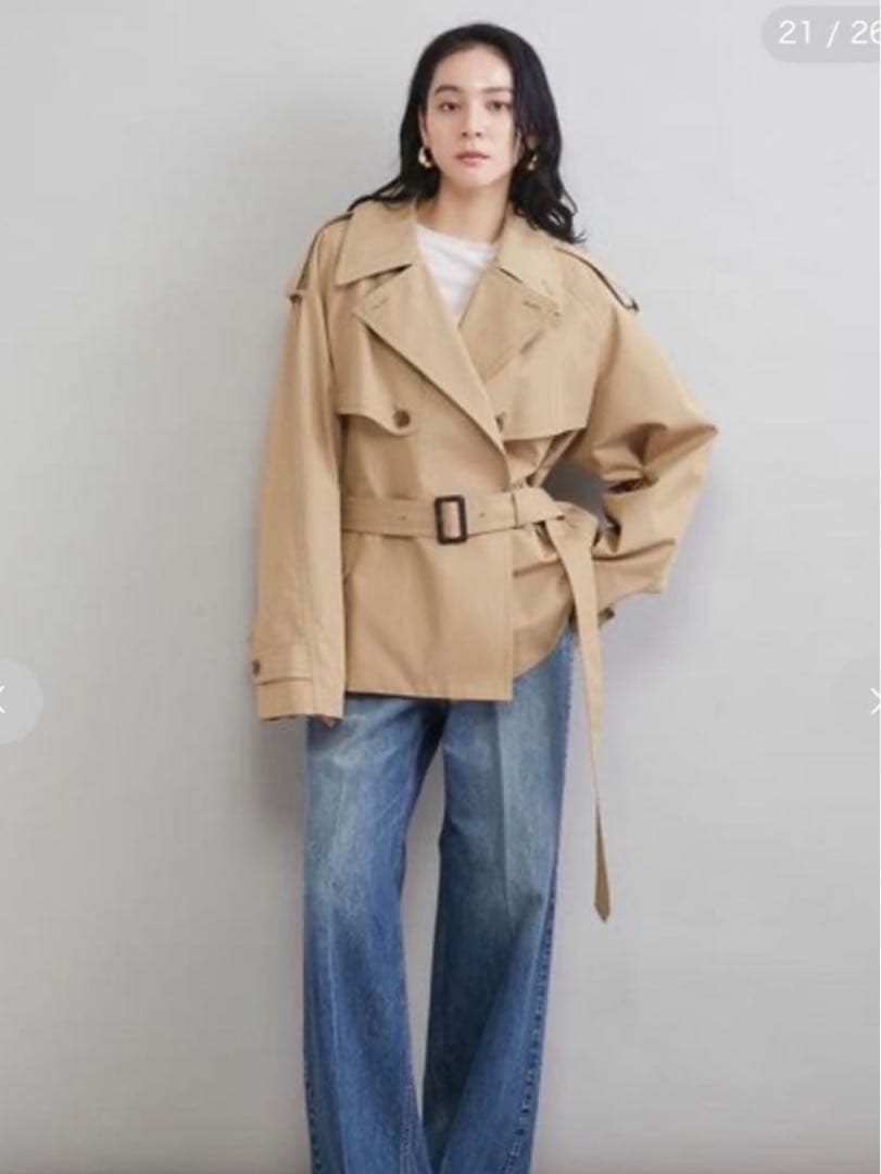 【新品未使用】ミラオーウェン♡26SS ショートトレンチコート キャメル 0