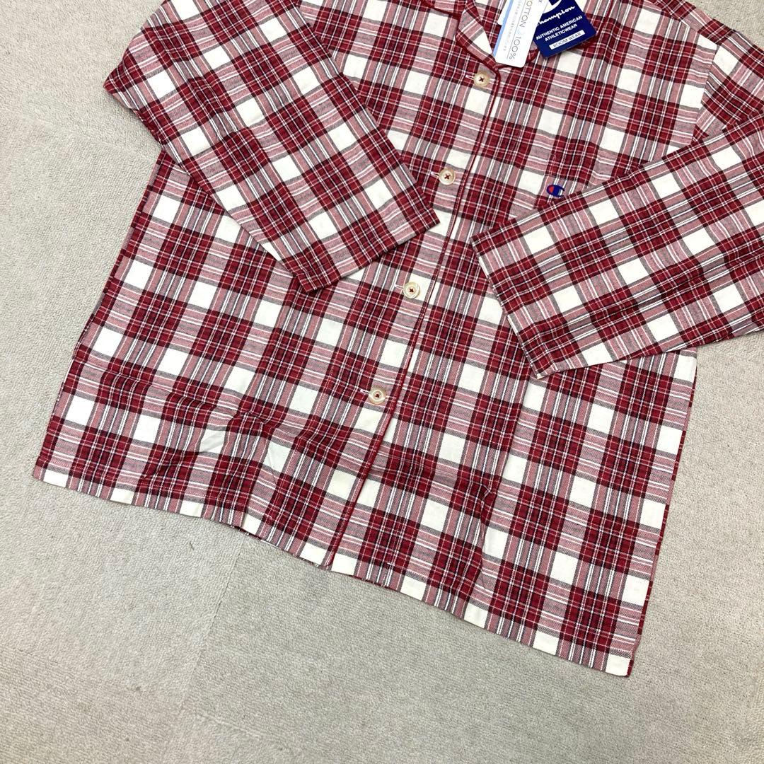 新品❤️ Champion ルームウェア　上下セット　チェック柄　レッド　LL