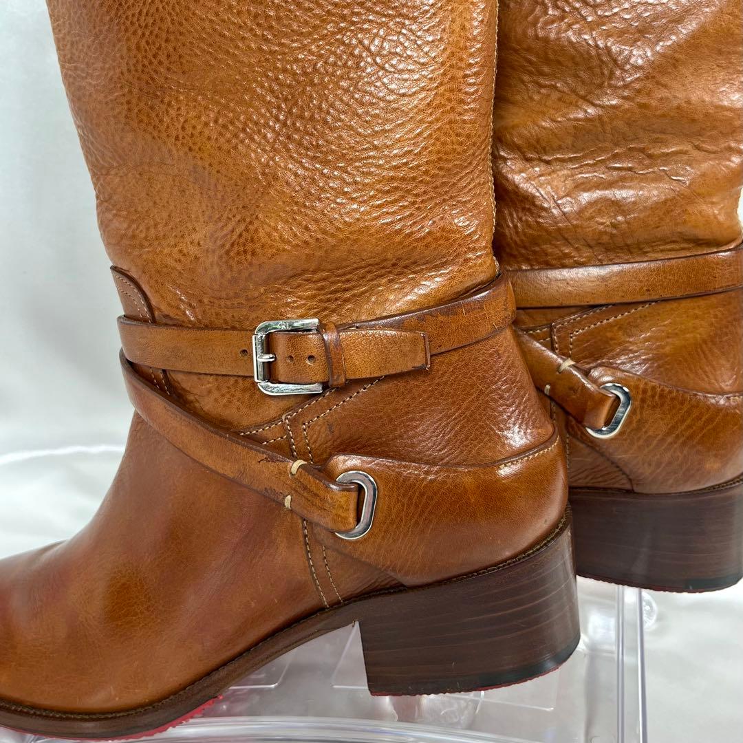 【極美品】RALPH LAUREN レザー ブラウン ロングブーツ 8B 25