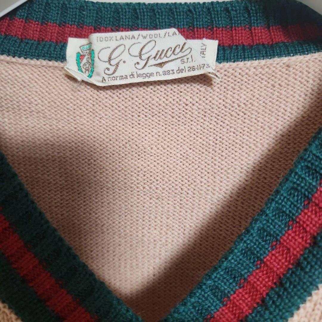 Gucci 100%ウール Vネックベスト　ヴィンテージ