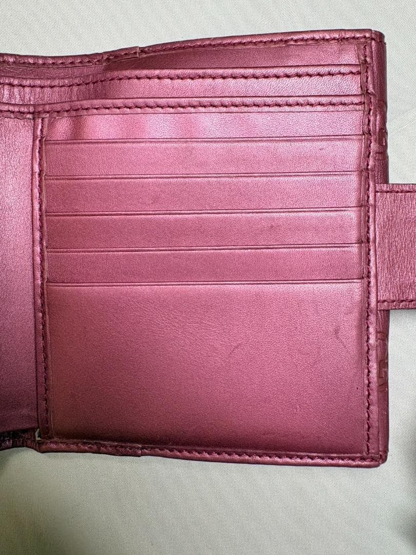 グッチ GUCCIシマ モノグラム レザー 二つ折財布 ピンク