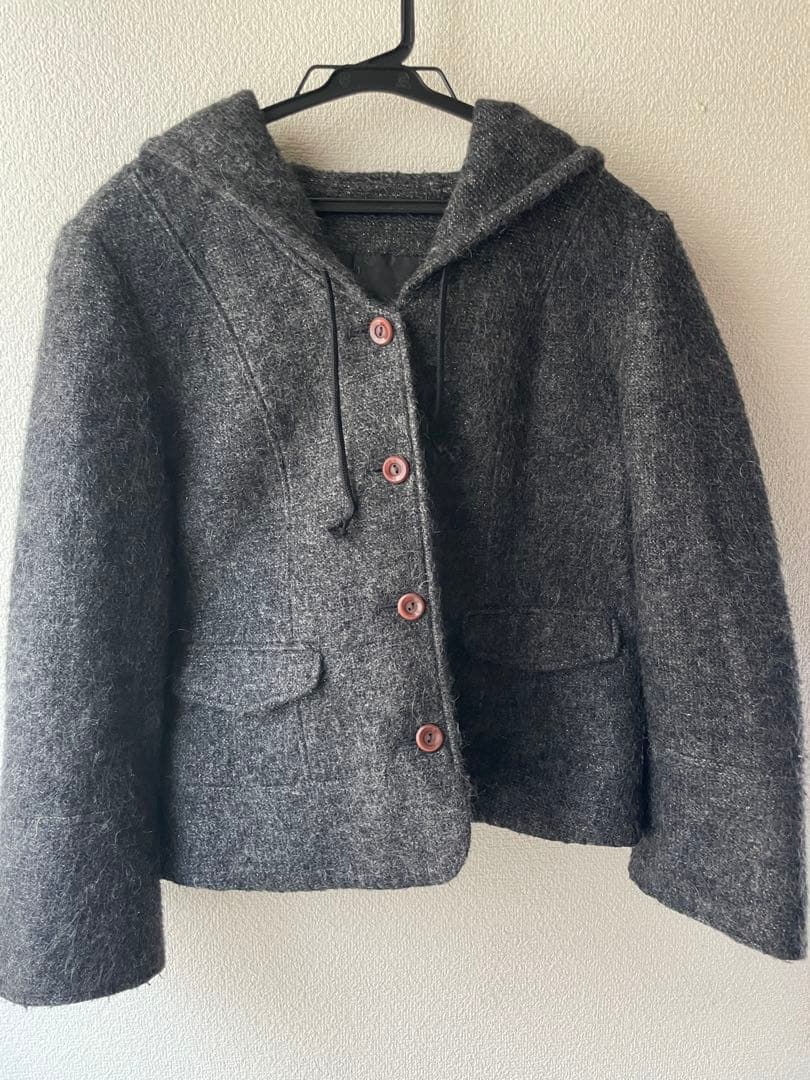ジャケット・アウター mohair knit hoodie