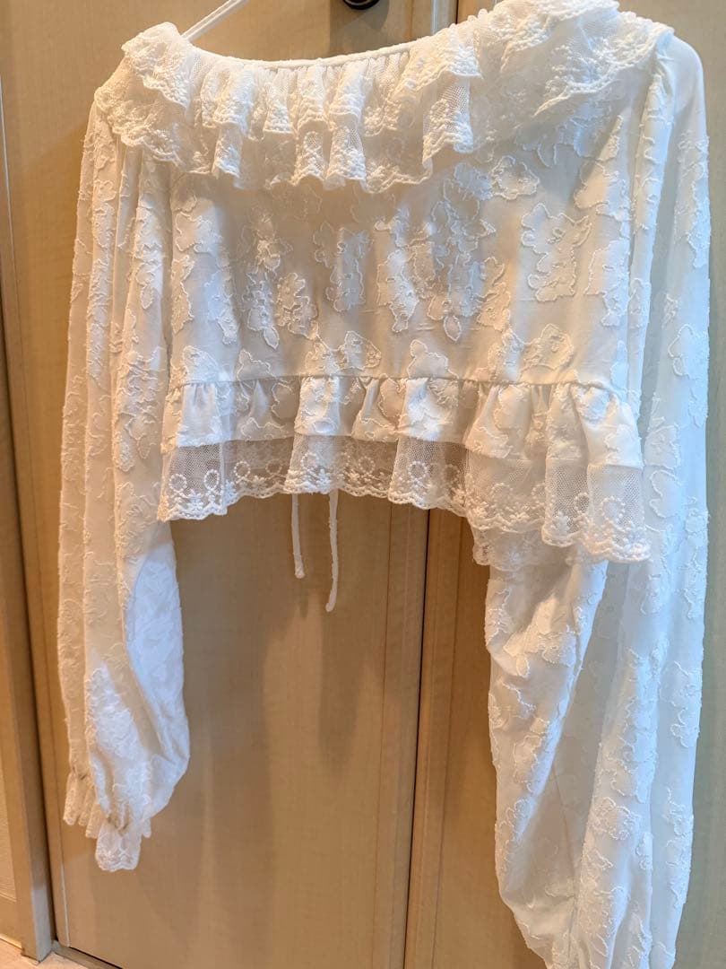 【美品】merryjenny flowerレースシアーボレロ カーディガン