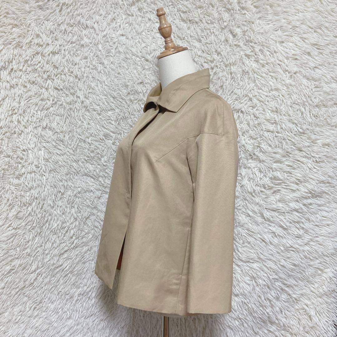 トゥモローランドコレクション　シルク混　　ステンカラーコート　ショート丈　38
