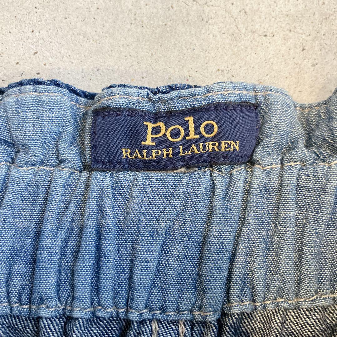 poloラルフローレン デニム パンツ ウエストリボン　ジョガーパンツ