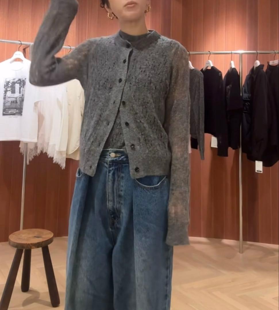 machatt クラッシュモヘアウール　カーディガン　ニット　セット