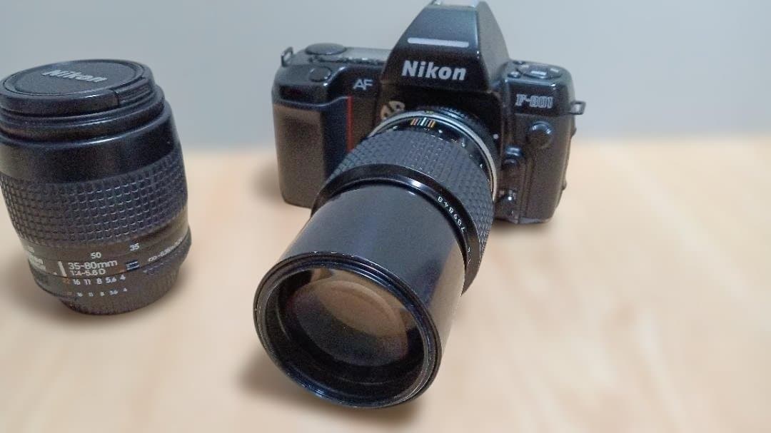 動確済 NikonF-801 一眼レフカメラ AF 35-80+200mmレンズ