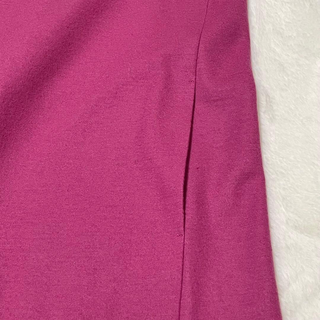 美品 シビラ ウール100% Aラインワンピース 膝丈 ピンクパープル Lサイズ