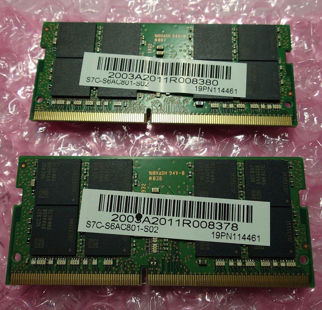 ***様 Samsung DDR4 32GB 2666V メモリ2枚セット計64