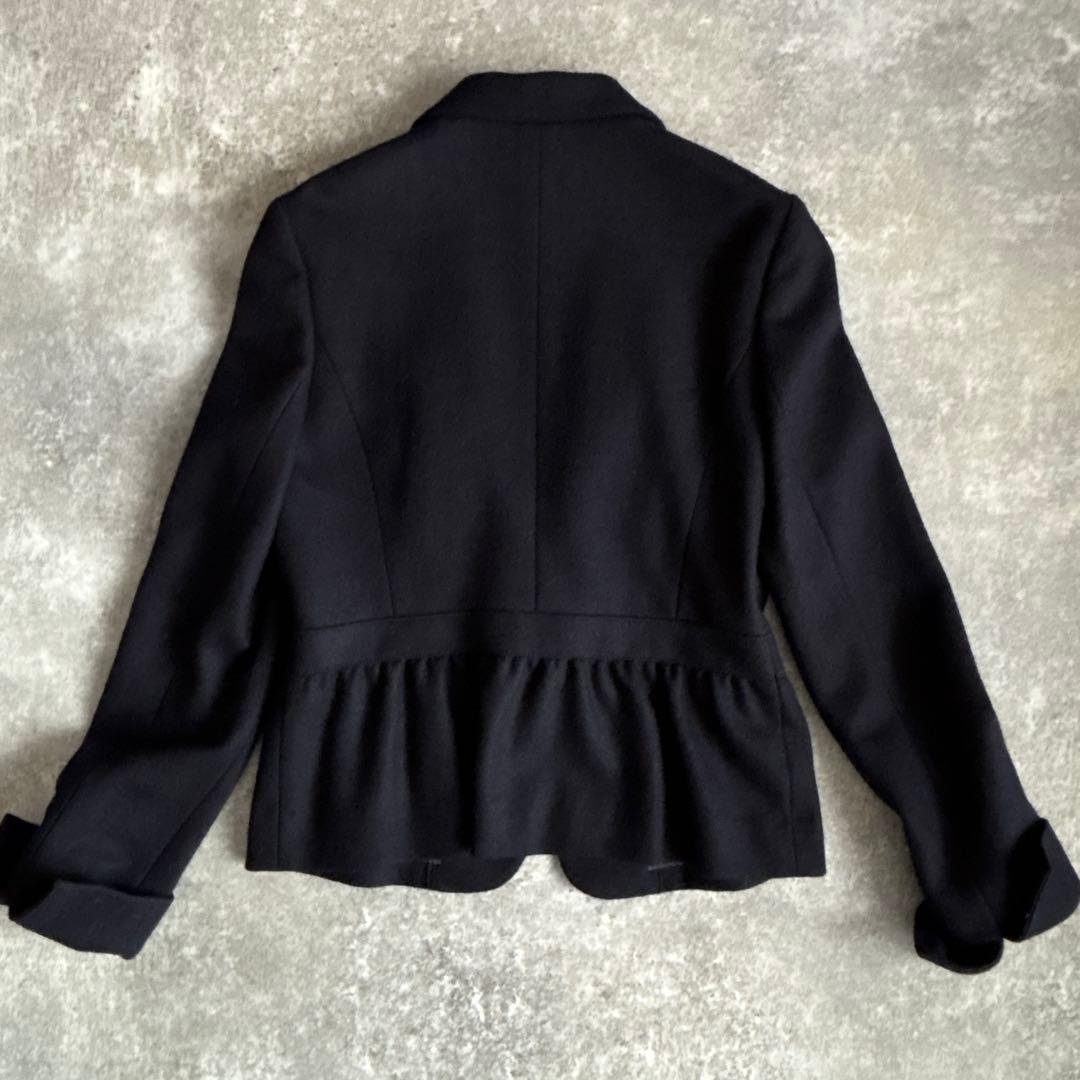ANAYI ウール100％ ネイビージャケット ウエスト切替 ペプラム風 美品