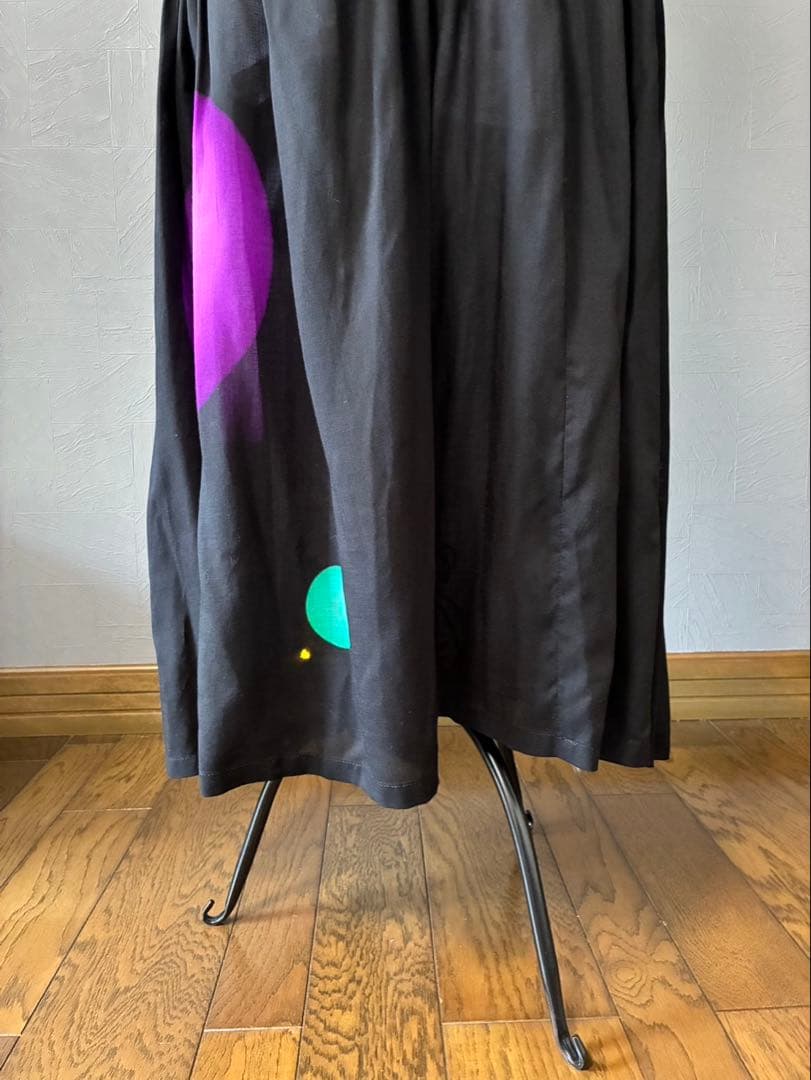 【Y's】ワイズ　ワンショルダー付き黒フレアスカート　極美品