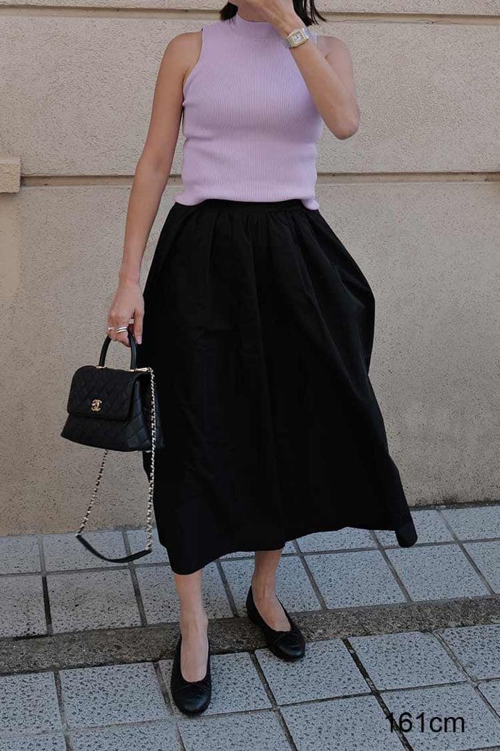 machatt メモリーキュロットパンツ ブラック