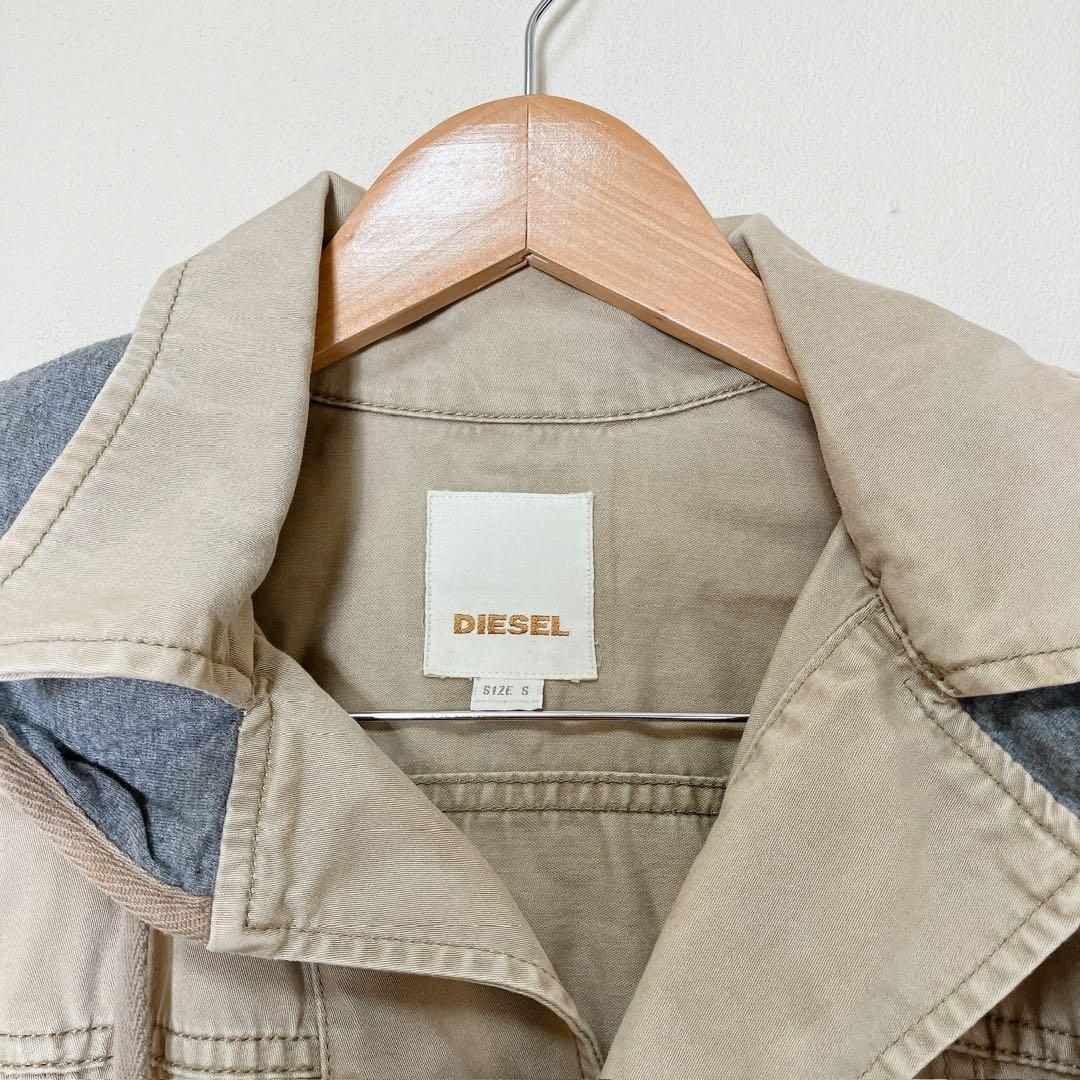 N119−2◯ DIESEL フード付き ミリタリージャケット ベージュ
