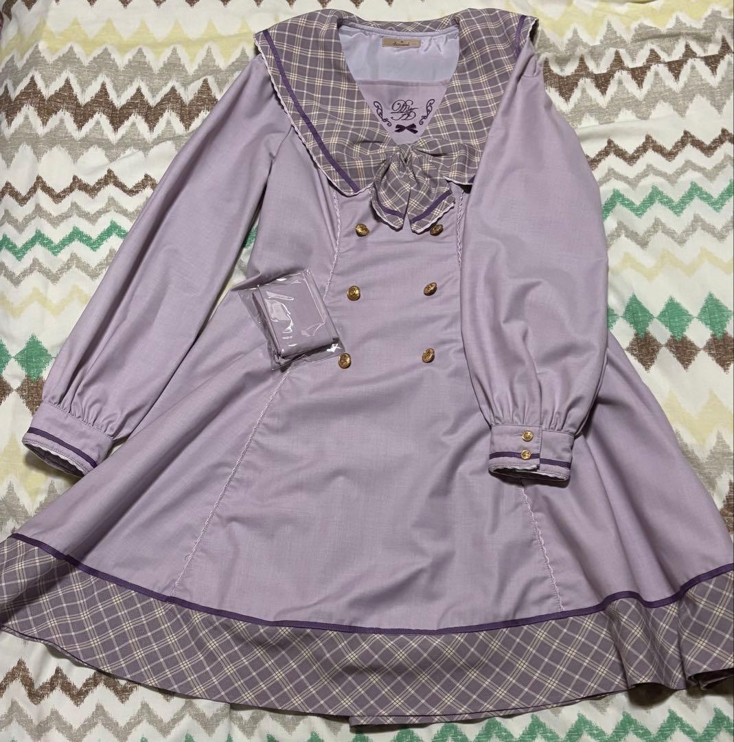か*み様 Amavel Check Ribbonセーラーワンピース