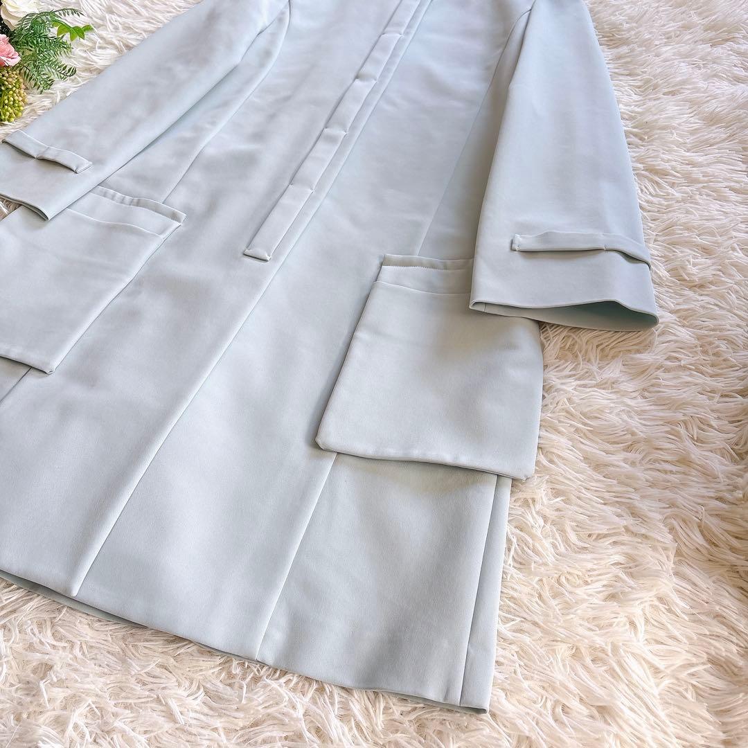 美品✨ フォクシーニューヨーク マットストレッチグログランコート ブルー 38