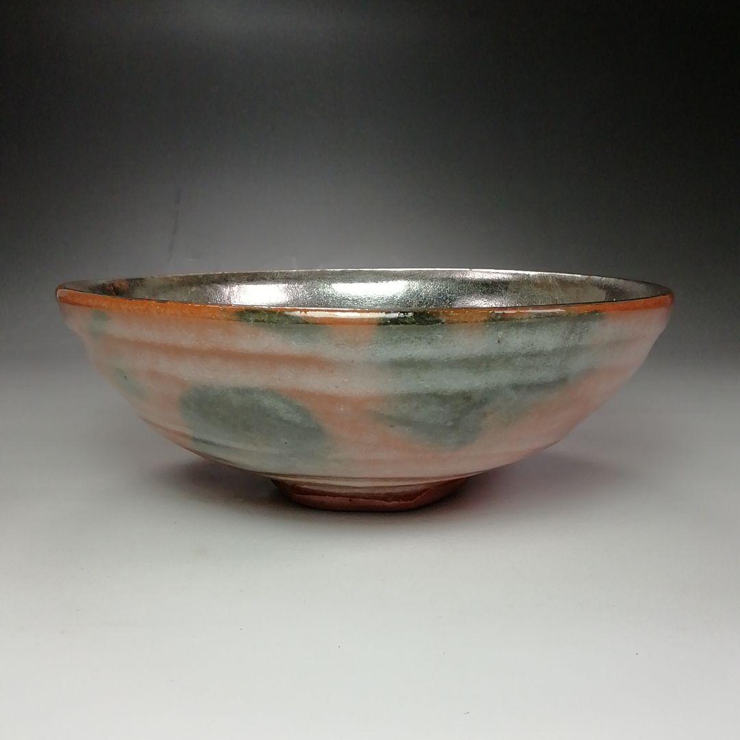Ｓ６１５　嶋台茶碗　『赤楽』『鈴木常楽作』『金銀一双』　共箱　茶道具