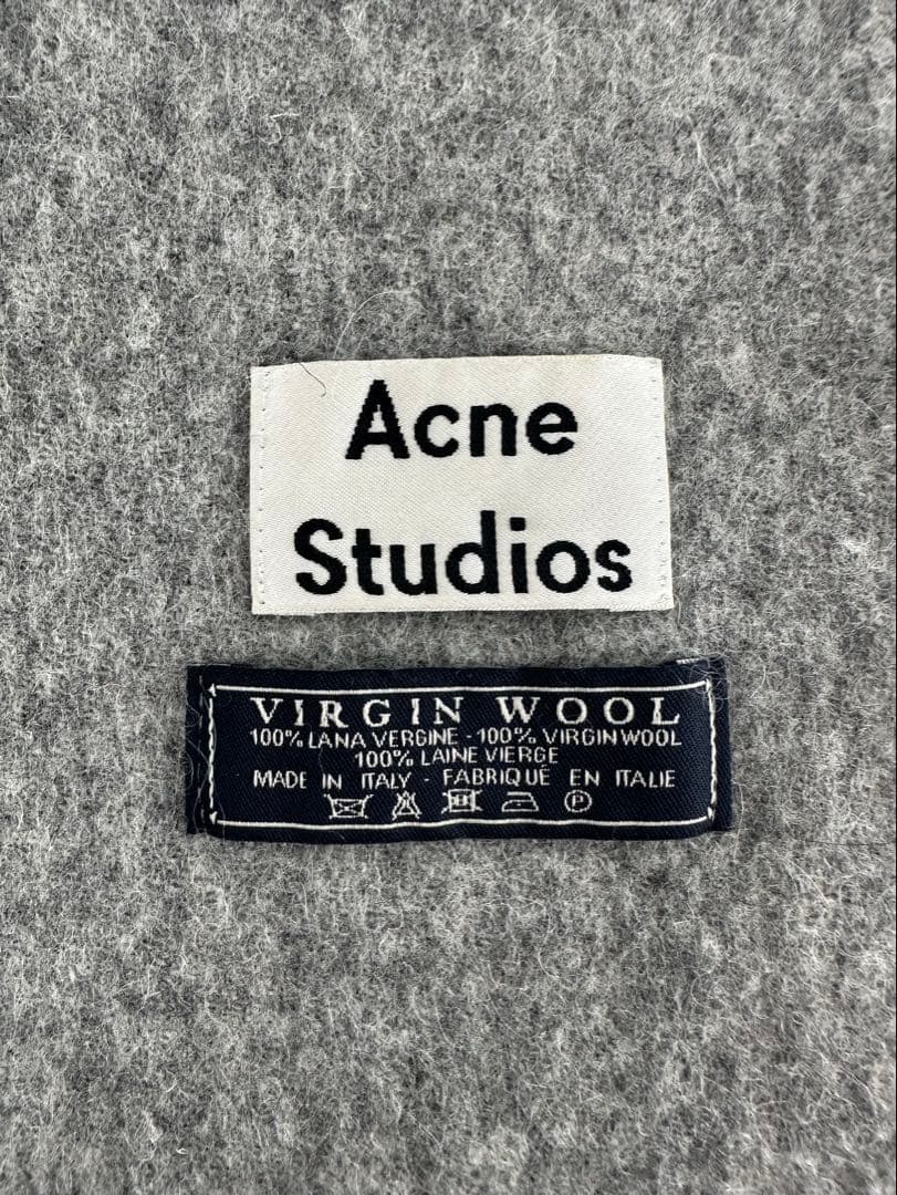Acne Studiosアクネストゥディオズ マフラー グレー ヴァージンウール