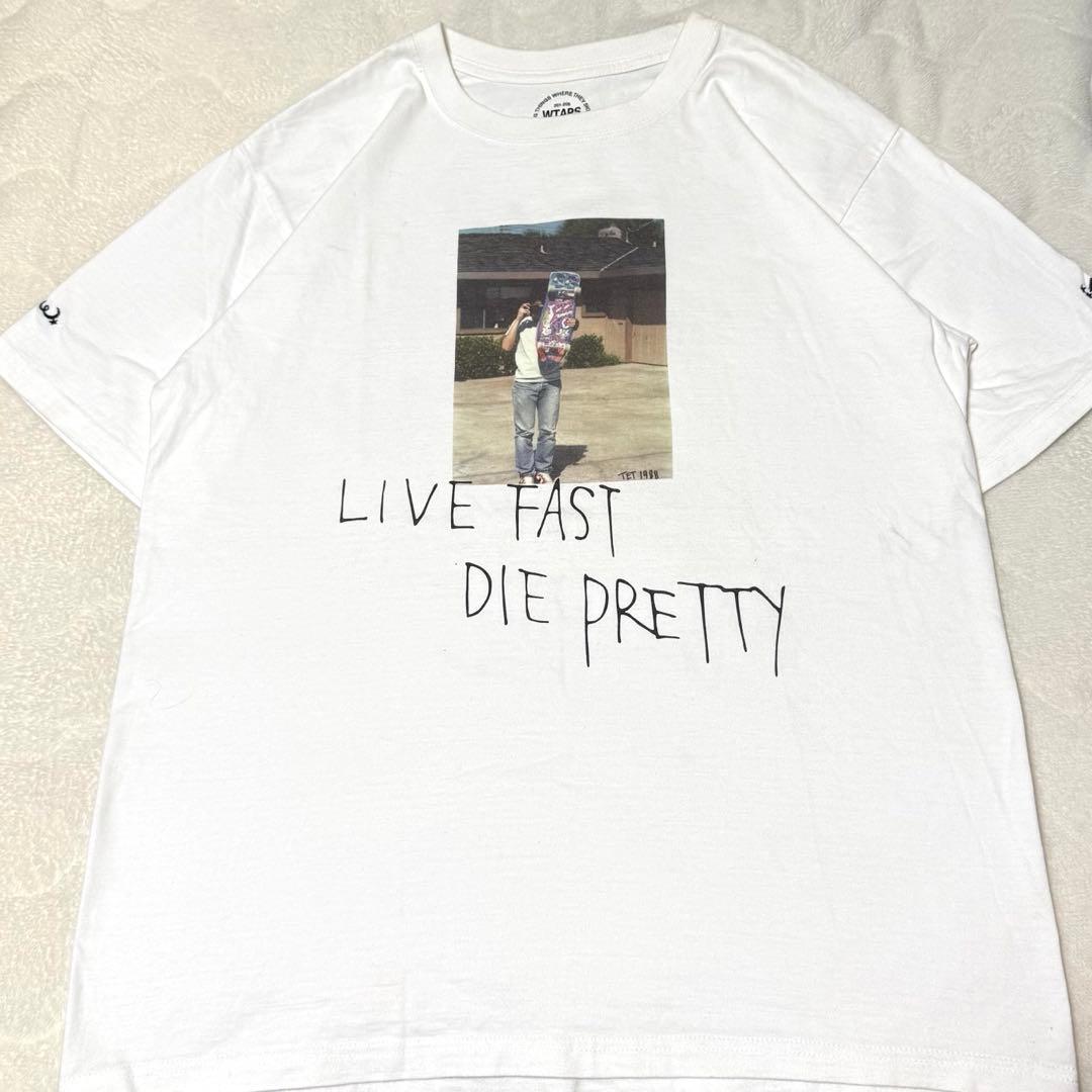 WTAPS ホワイト Tシャツ LIVE FAST DIE PRETTY 白 L