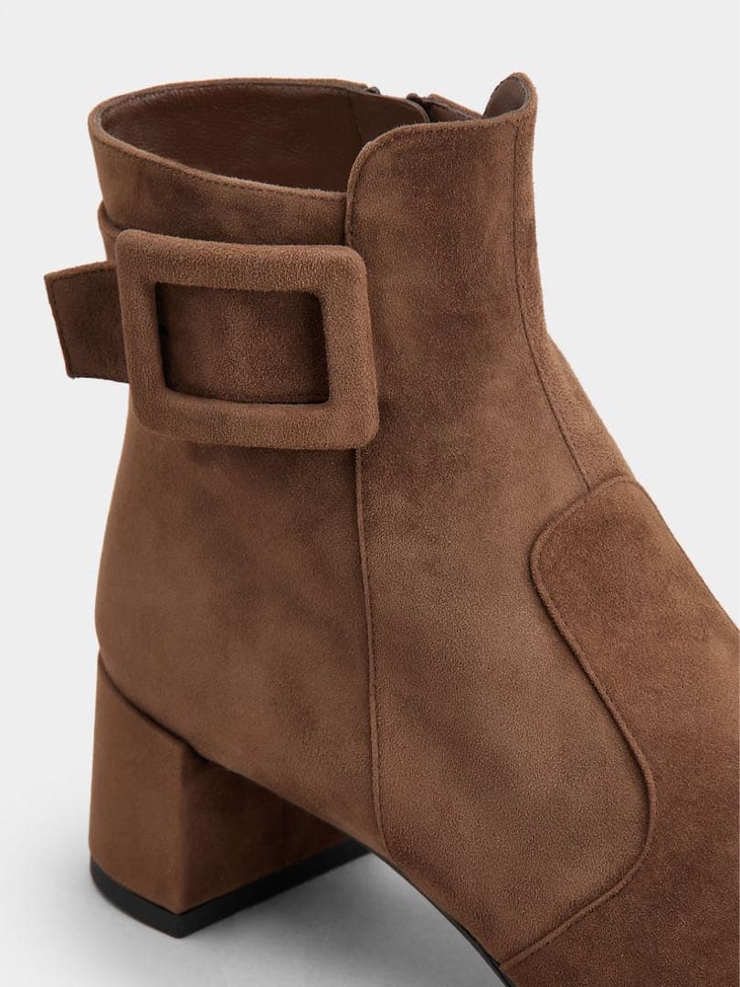 美品 roger vivier ポリー スエード ブーティ ブラウン