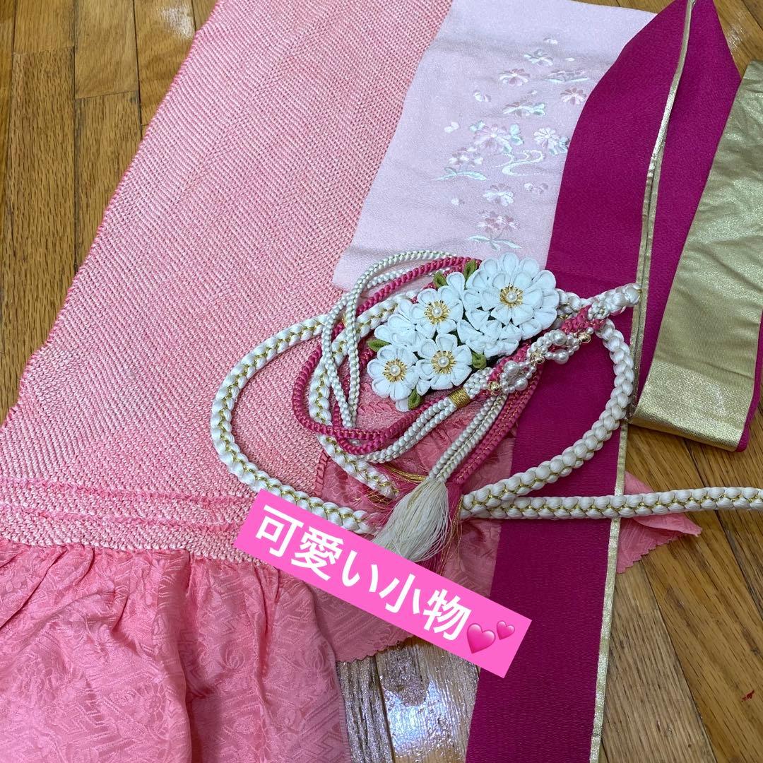 正絹振袖フルセット‼️有名雛屋友禅証 雪輪小花金彩✨ミッキー柄可愛い✨ ショール付