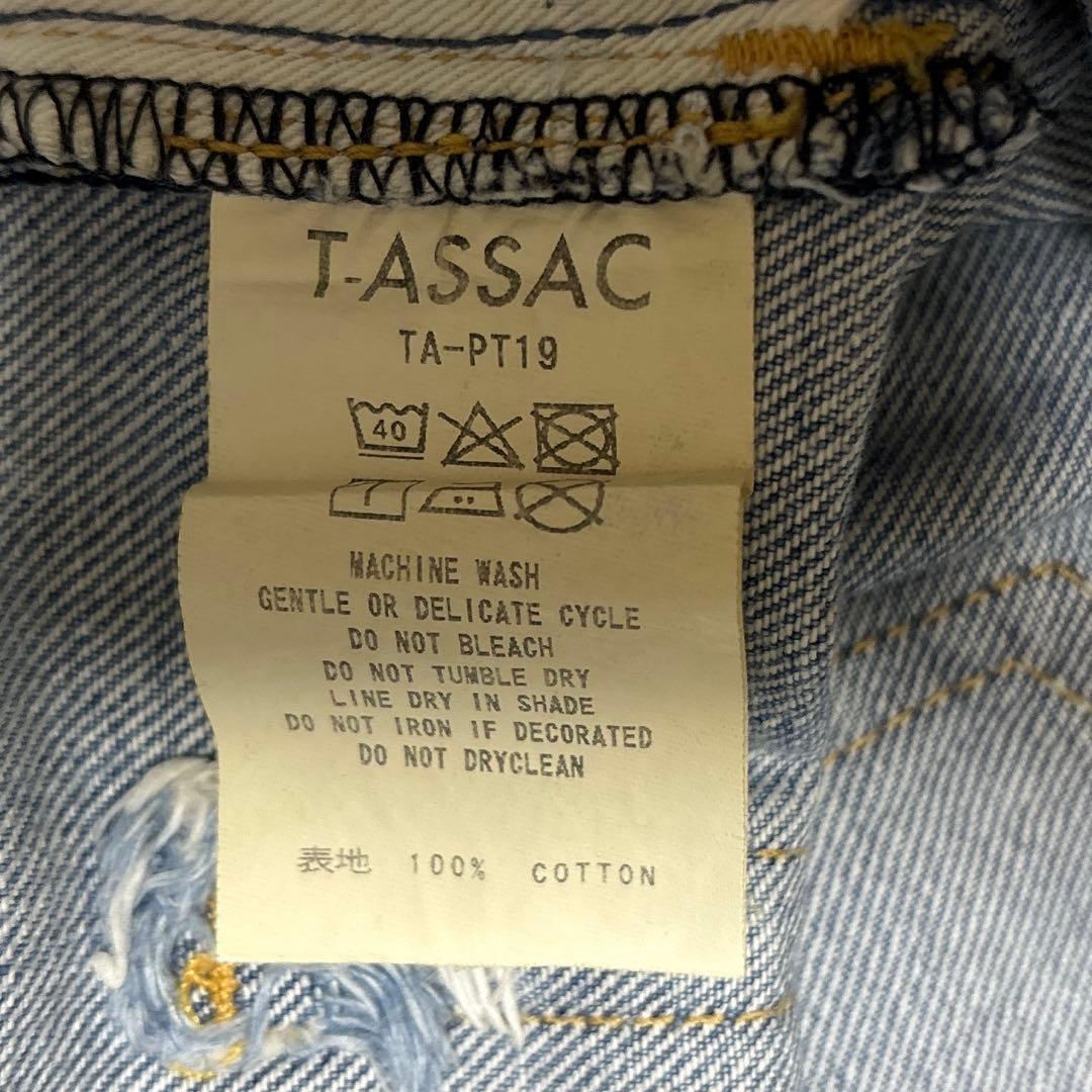美品 ティーエイサック T-ASSAC 児島デニム サイドペイント ジーンズ 0