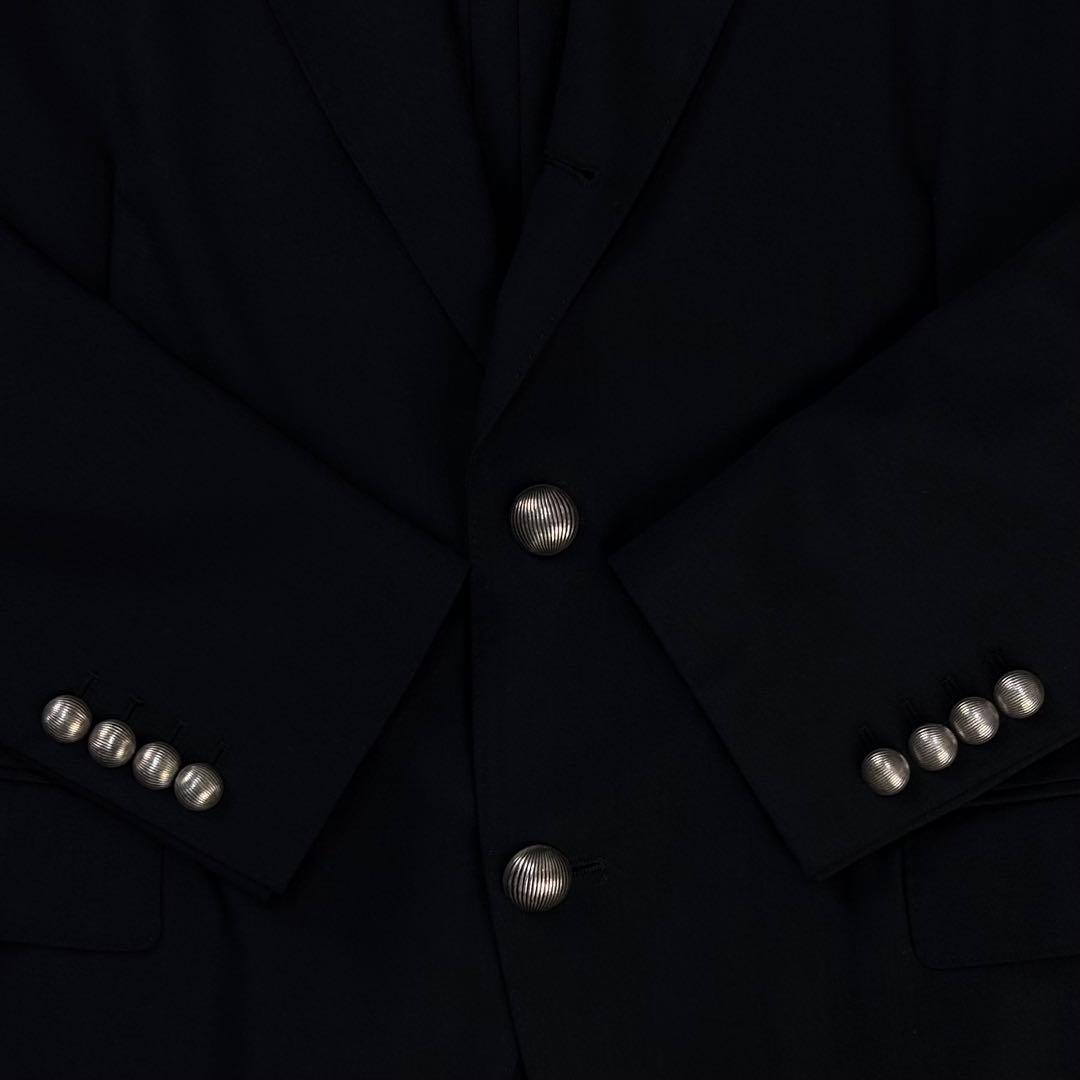 未使用級 メタル銀ボタン EASY トロピカル LARDINI ブラックブレザー